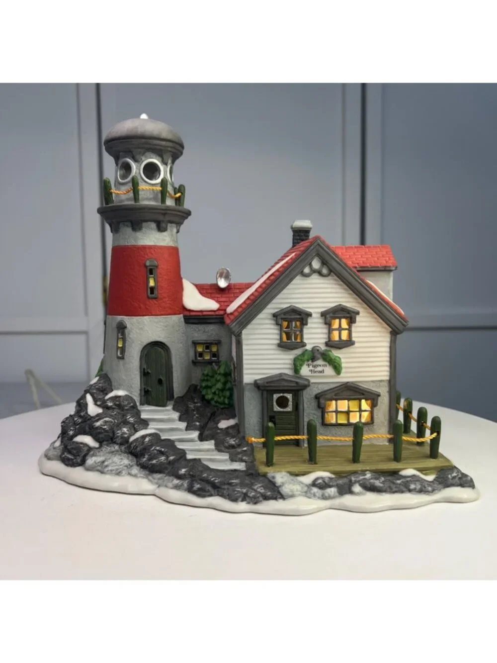 Dept 56 Pigeonhead Lighthouse New England Village Lighted Building From 1994